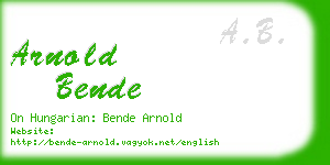 arnold bende business card